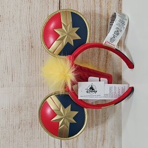NWT Disney Marvels Captian Marvel Ear Headhand Red Bronze Blue